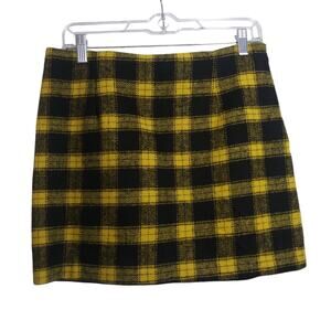 Forever 21 Yellow Black Plaid Mini Skirt Clueless Preppy Clueless Size L